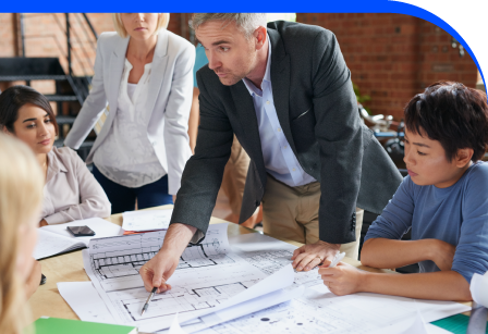 Blueprint Surveys meeting with architectural te