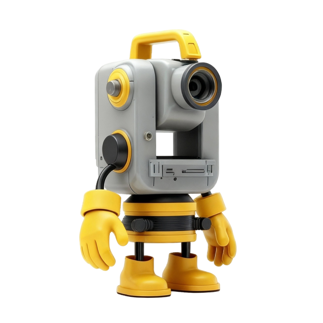 3D animated theodolite mascot Theo