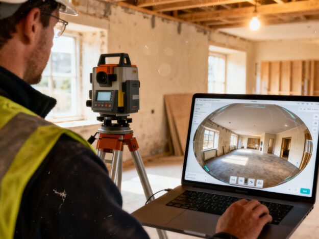 Measured survey data combined with a 360 degree virtual tour to create a complete digital project experience.